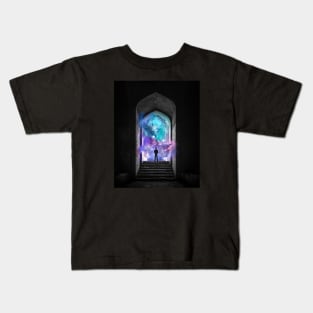 Dude infront space door Kids T-Shirt